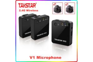 V1 Takstar - Mic không dây, ghi âm, lọc tạp âm, livestream